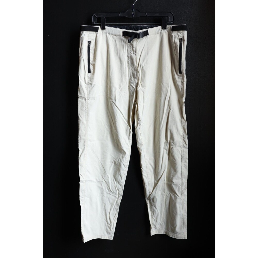 L.L. Bean Women's Cream Ivory Belted Outdoor Hiking Cargo Nylon Pants Size Large